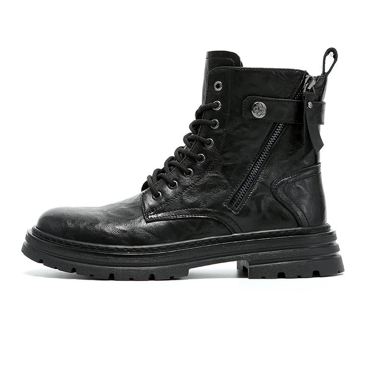 KAIMALONG KAIMALONG Cow Split Leather 14cm Combat Boots Men's