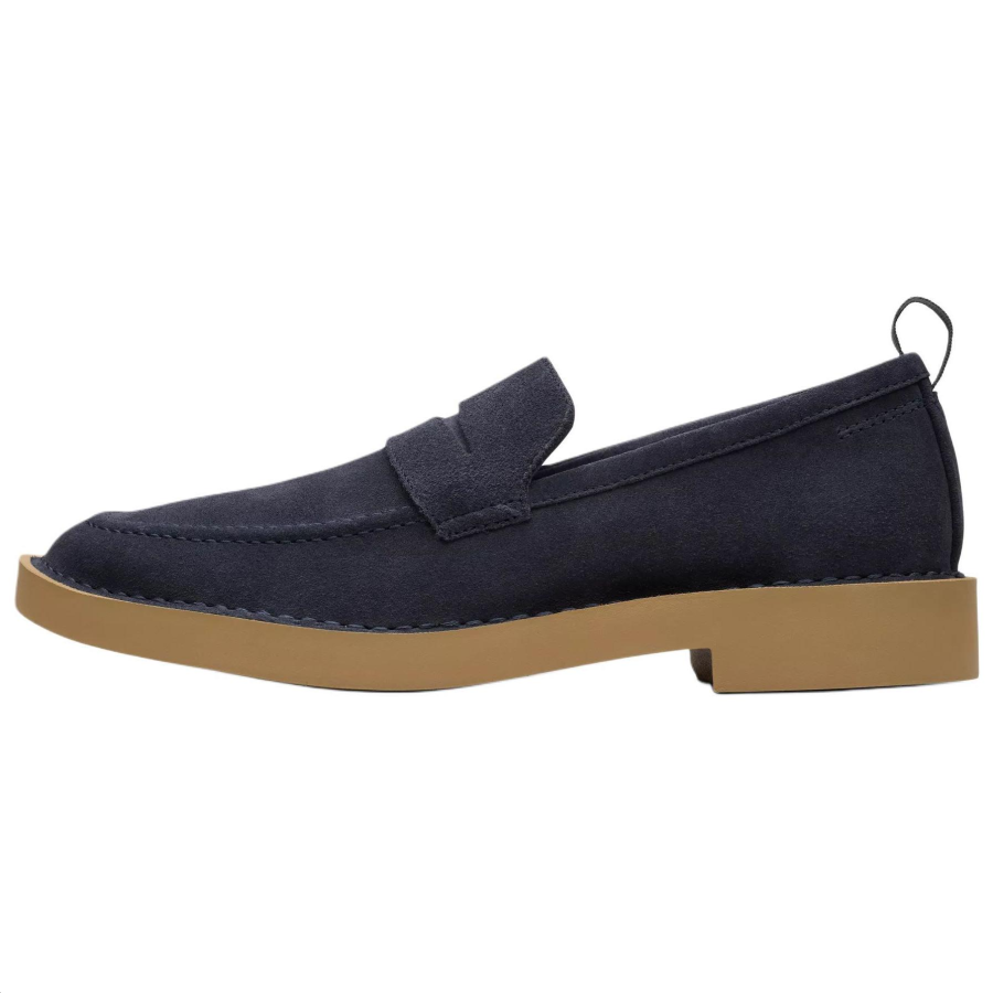 Clarks Martock Lo Suede Loafers Men's Marine Blue