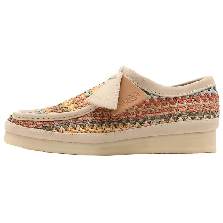 Clarks Wallabee Multi Raffia Fabric Casual Shoes Men's Yellow