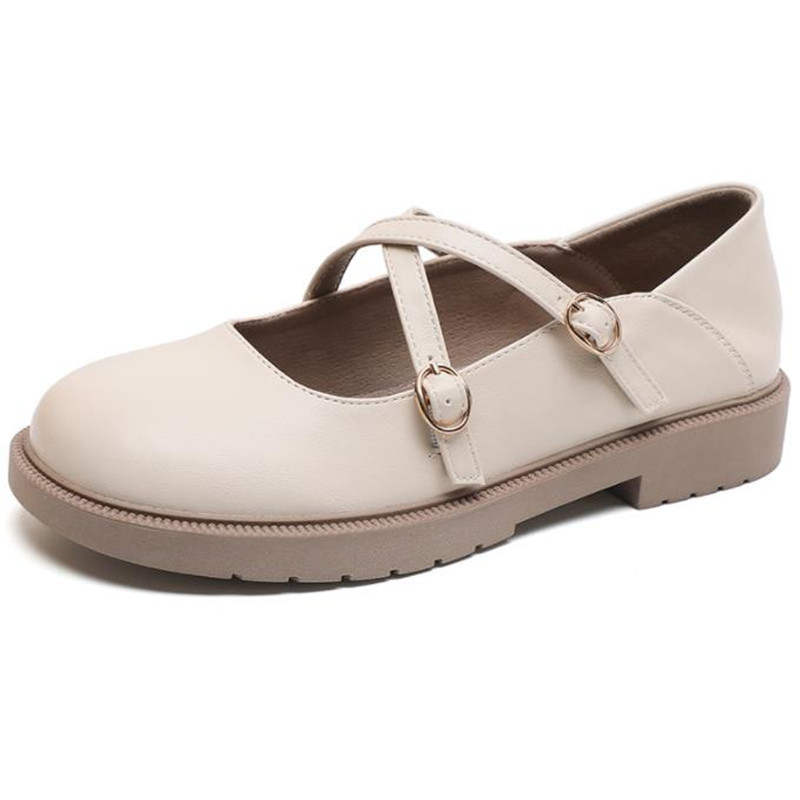 TATAYA Microfiber Leather Chunky Heel Mary Jane Shoes Women's