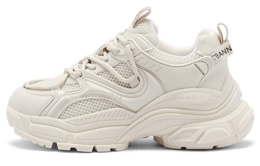 C°BANNER Leather Low top Chunky Sneakers 6cm Women's Beige