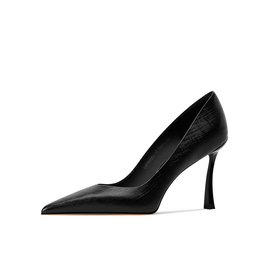 Shesrim Cow Leather Slim Heel High Heels 8.5cm Women's