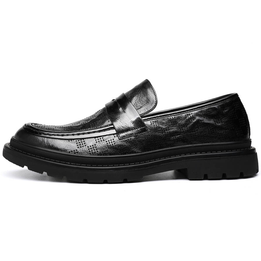 FAPAI Sheepskin Casual Shoes Men's Black