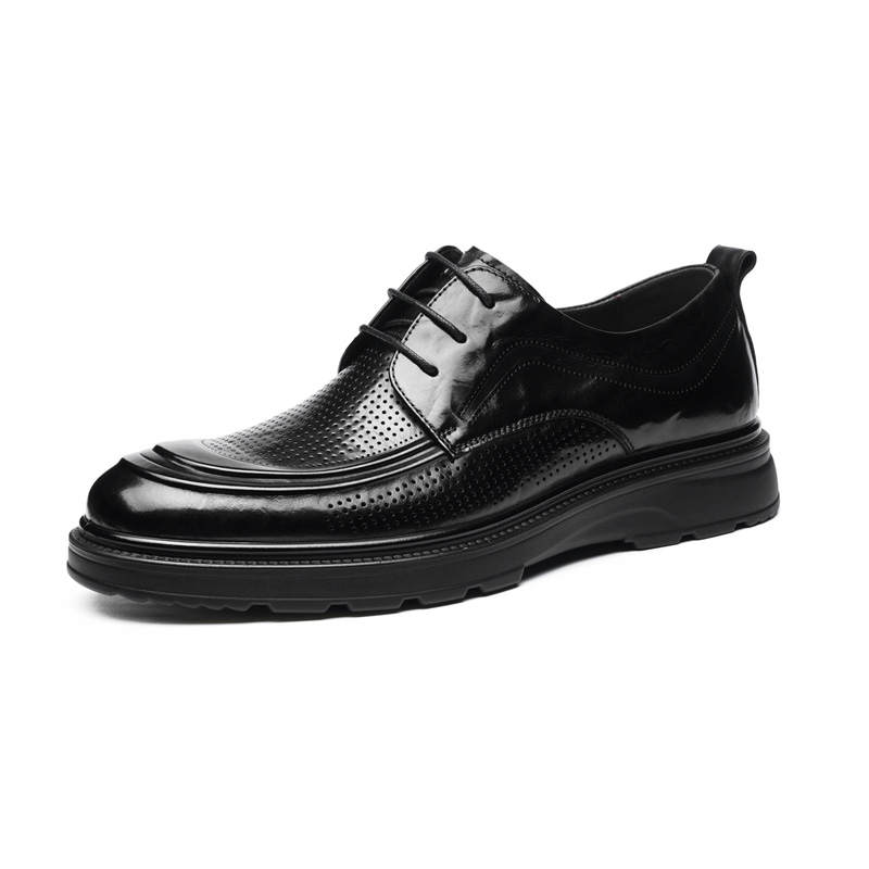AOKANG Top Grain Cow Leather Casual Leather Shoes Men's Black