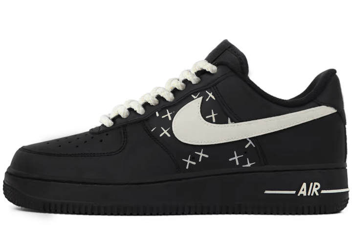 Nike Nike Air Force 1 Abrasion Resistant Low top Skateboard Shoes Women's Beige Black