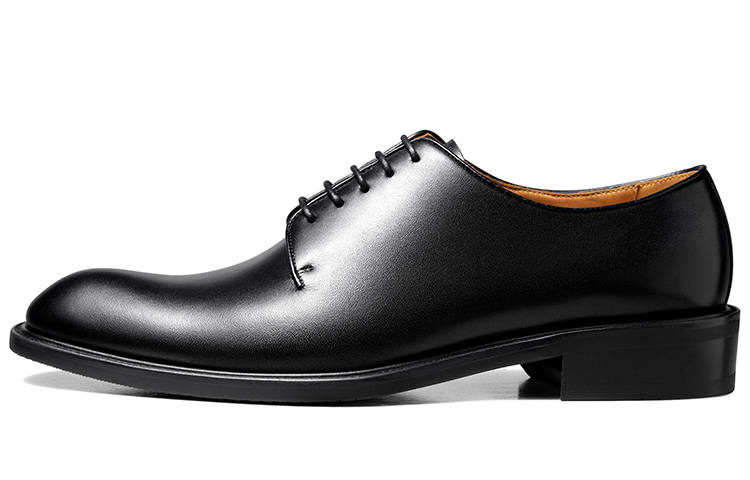 THOM WILLS British Business Old Money Style Calfskin Derby Shoes Dress Shoes Men's Black