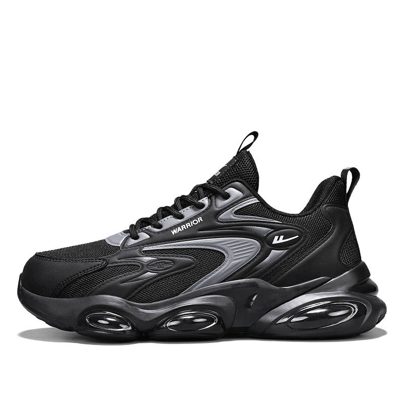 WARRIOR Warrior Black Warrior Chunky Sneakers Mesh Cushioning Height Increasing Lightweight Breathable