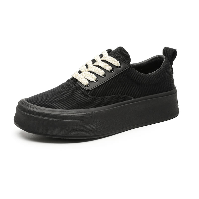 SOBB Mesh Waterproof Height Increasing Waterproof Height Increasing Low top Skateboard Shoes Unisex Black
