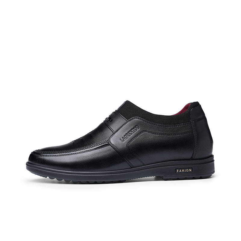 LAORENTOU Casual Leather Shoes Men's Low Top Orange