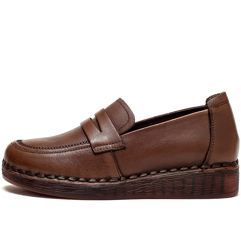 JIEZHOU Top Grain Cow Leather Casual Shoes 3cm Women's