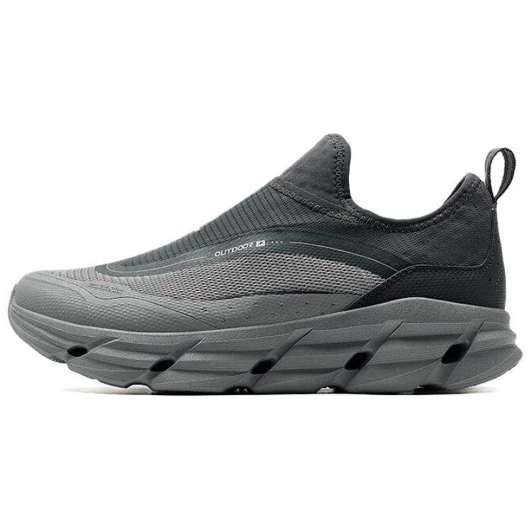 XTEP Slip Resistant, Abrasion Resistant, Breathable Low top Casual Shoes Men's Gray Black