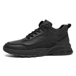 SEPTWOLVES Top Grain Cow Leather Casual Shoes Men's Black Spring, Fall, All Season