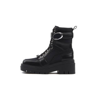 CALVIN LUO Cow Leather Ankle Boots Unisex Black