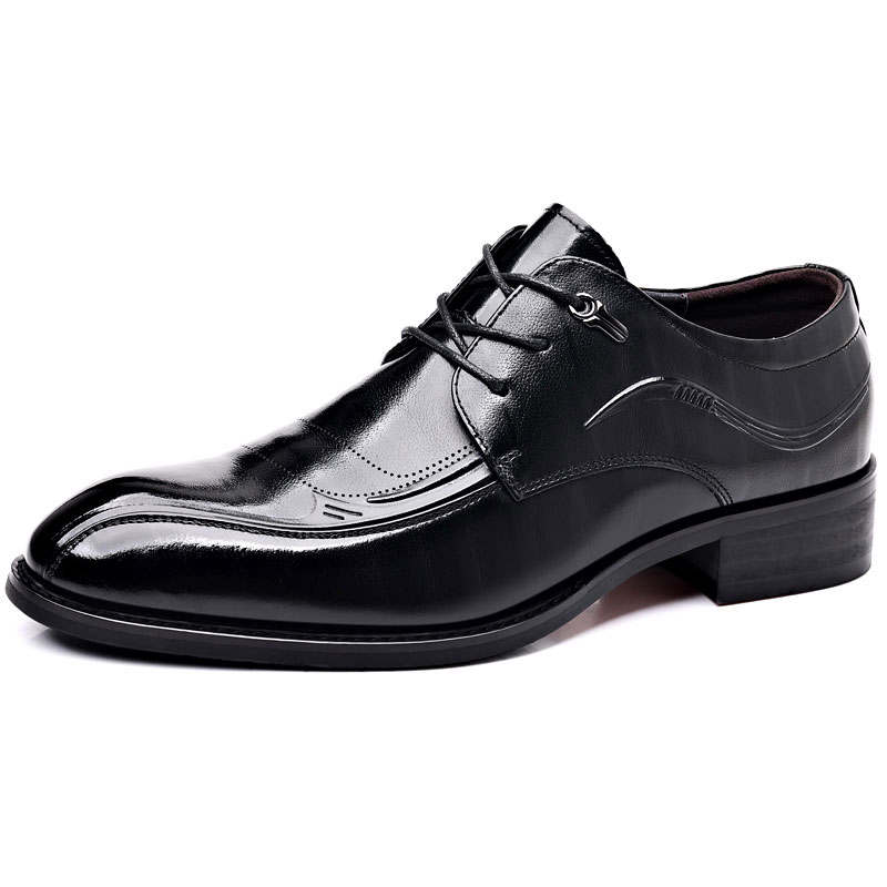 KAQIAODI Cow Leather Dress Shoes Men's Black