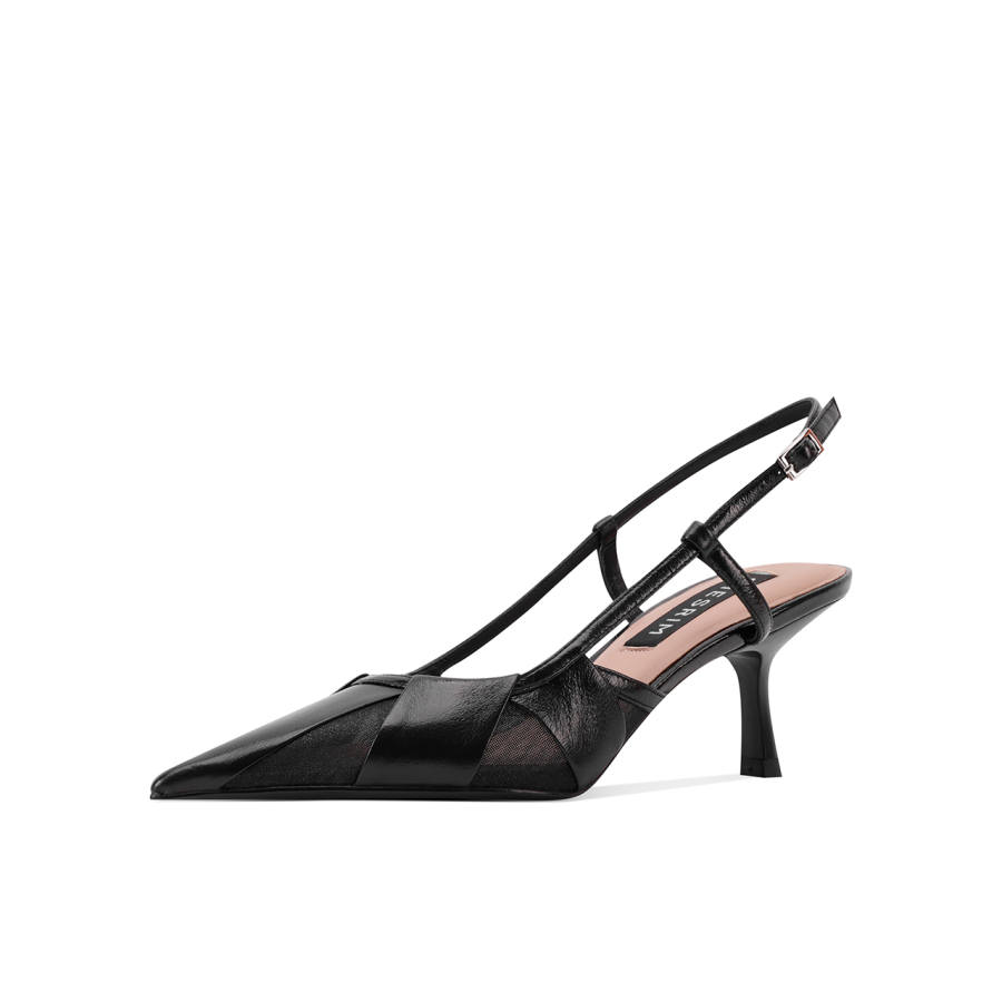 Shesrim Cow Leather Slim Heel High Heels Women's