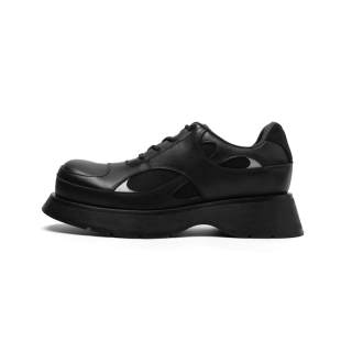 ARCcc Sports Derby Shoes With Height Increasing Platform And Round Tip Fashion Trend Casual Shoes Unisex Black