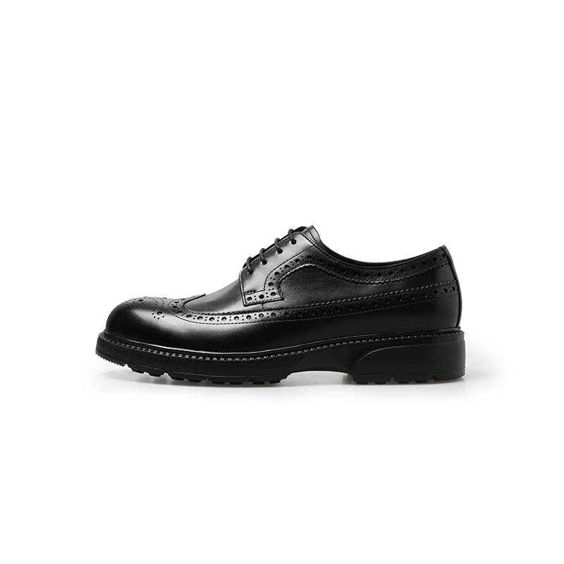 BOSSSUNWEN Calfskin Men's Casual Shoes Men's Black