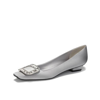LUKECSION Block Heel High Heels Women's Gray