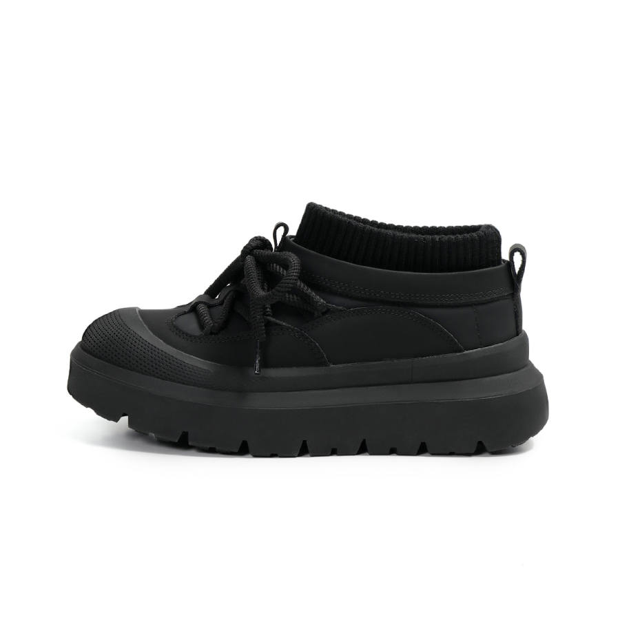 BOJUEMAO Cow Split Leather Ankle Length Snow Boots Women's
