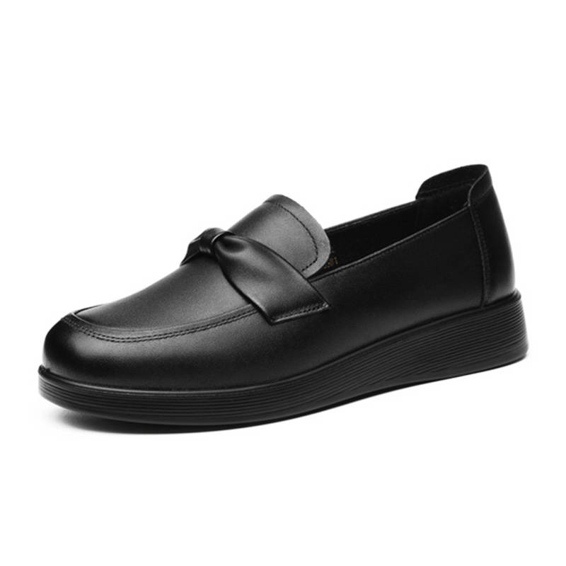 AOKANG Top Grain Cow Leather Casual Shoes Women's Black