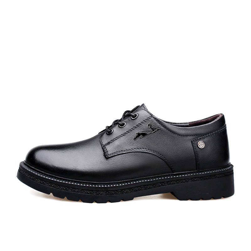 YINGLUNQISHI Top Grain Cow Leather Casual Shoes Women's Black