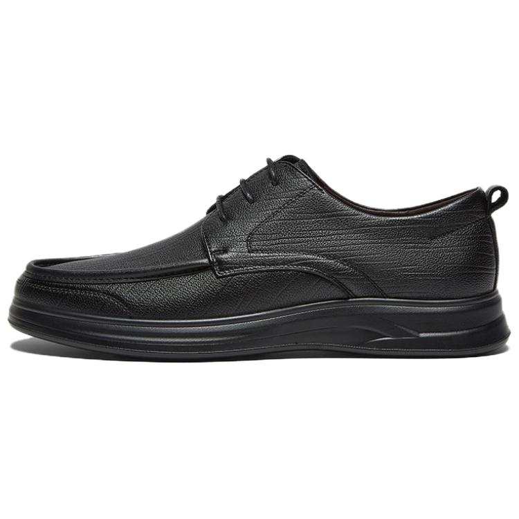 BASTO Casual Leather Shoes Men's Low Top Black
