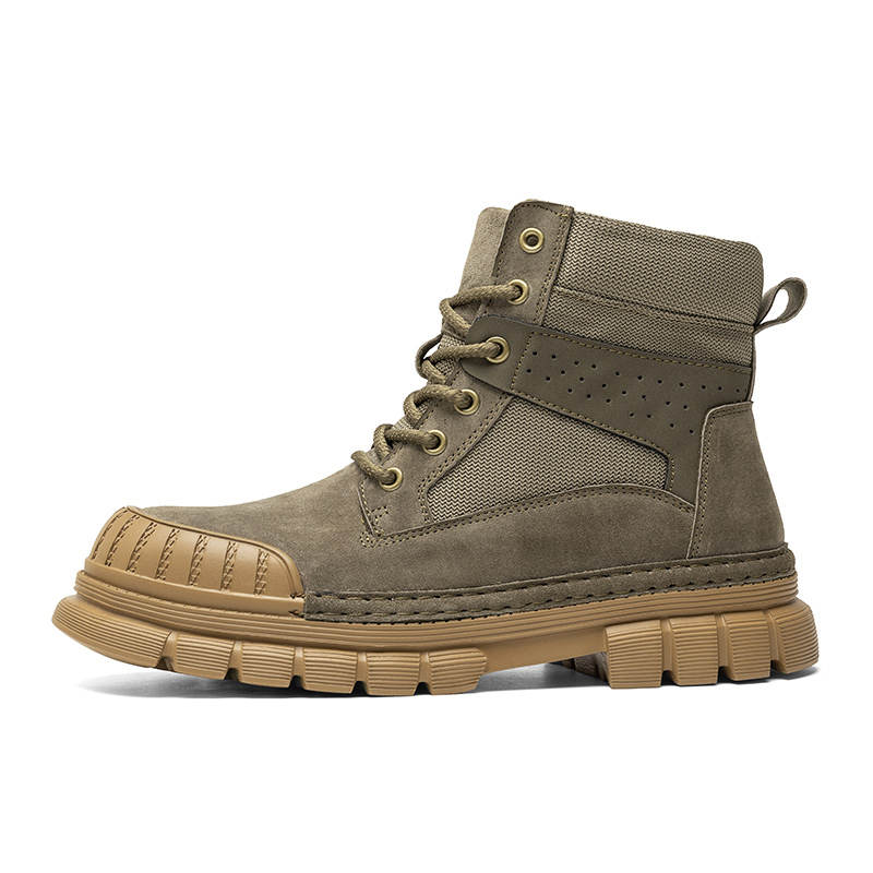 DAISHUTOU DAISHUTOU Top Grain Pig Leather Short Combat Boots Men's