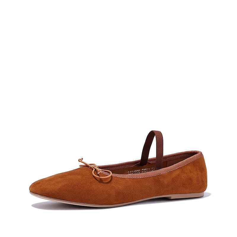 Brut Ros′e Sheepskin Flat Mary Jane Shoes 0.5cm Women's