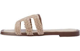 URBAN REVIVO Slide Slippers Women's Khaki Brown