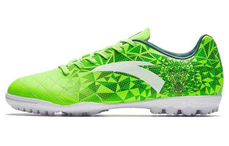 Anta Comfortable TF Turf Slip Resistant Abrasion Resistant Soccer Shoes Men's Green White