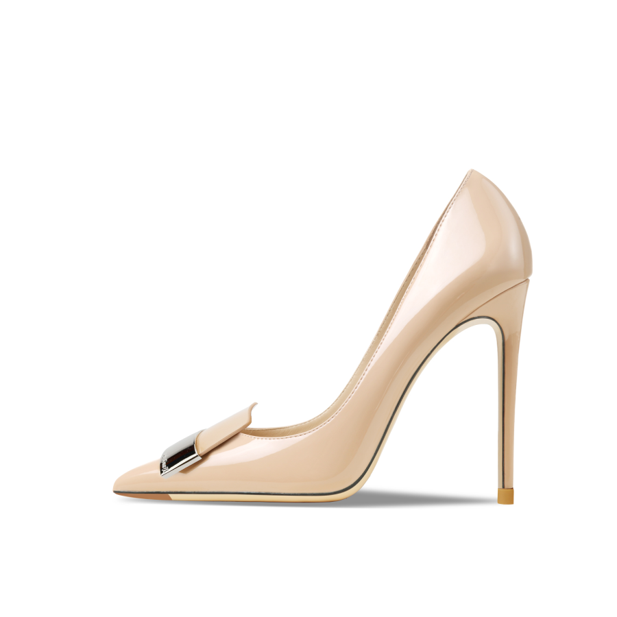 Siwei Siwei Slim Heel High Heels Women's Nude