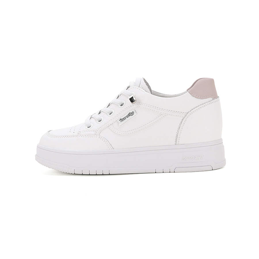 PIERCE GENTRY Skateboard Shoes Women's Low Top White Pink/White Apricot
