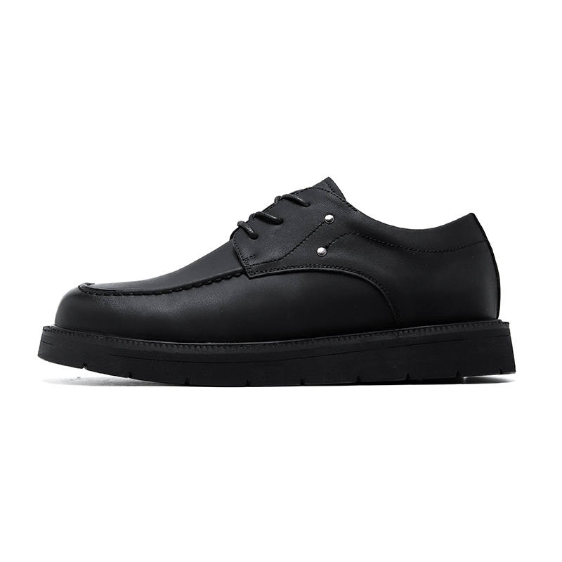 KAQIAODI Cow Split Leather Casual Shoes Men's Black