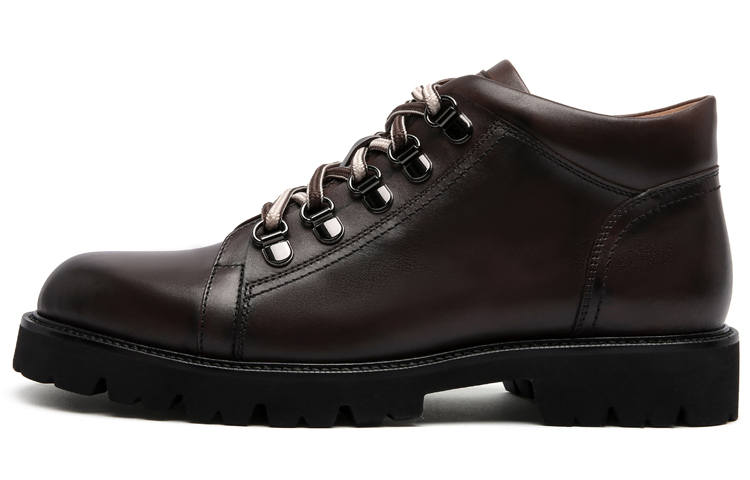 Anthony Miles Casual Leather Shoes Men's Mid Top Yellow Brown