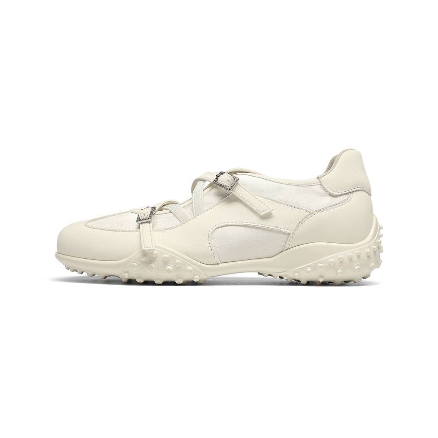 GOLDLION Synthetic Leather, Textile Casual Shoes Women's White