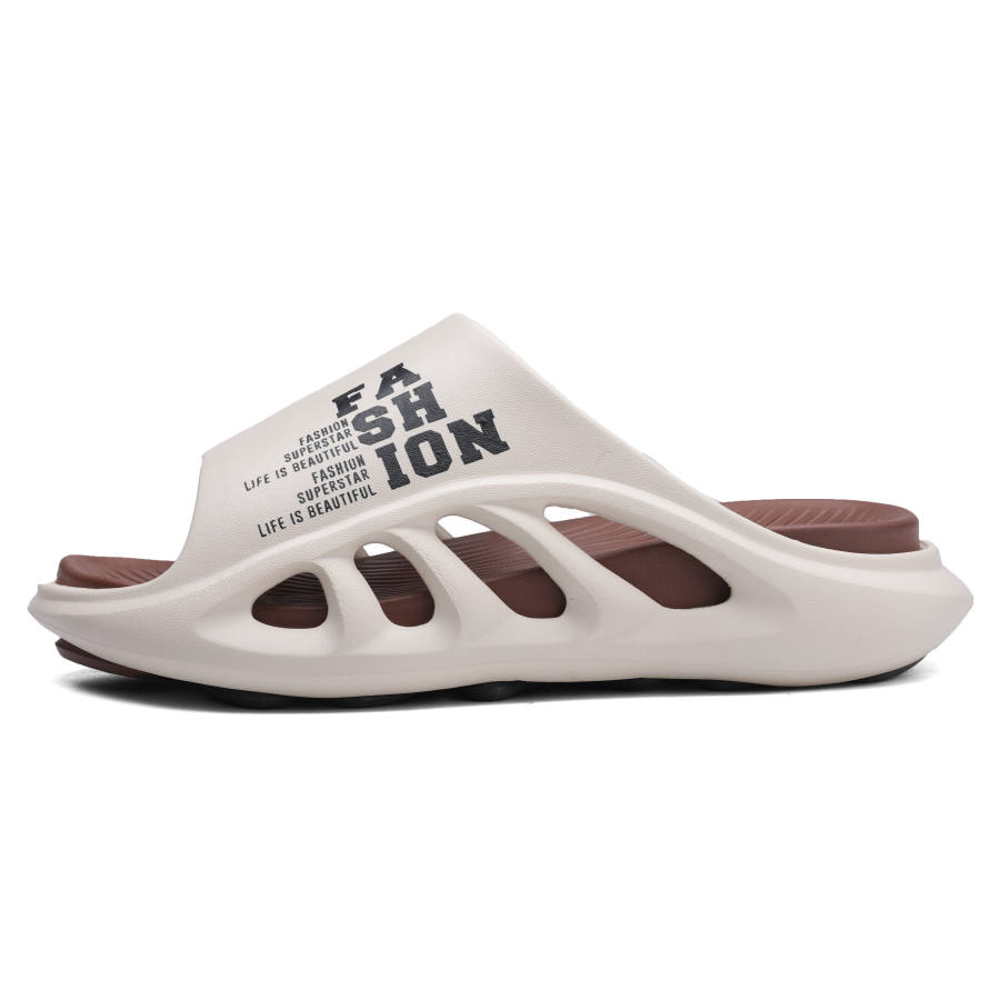 YINGLUNQISHI EVA Abrasion Resistant Abrasion Resistant Slide Slippers Unisex Beige Brown