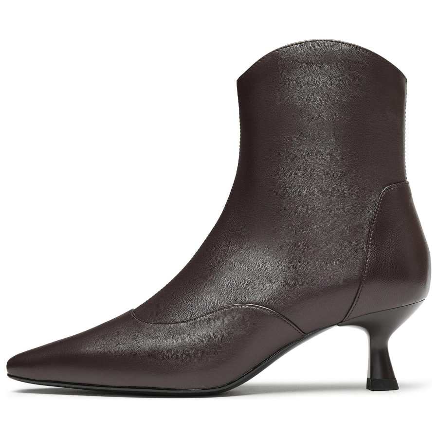 Joypeace First Sheepskin Ankle Boots Women's Apricot/Burgundy