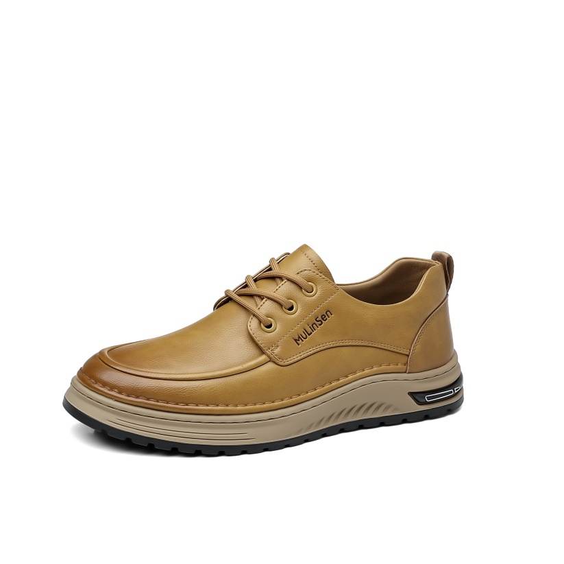 Mulinsen Men's Casual Shoes Men's Low Top Black/Yellow Brown/Dark Brown