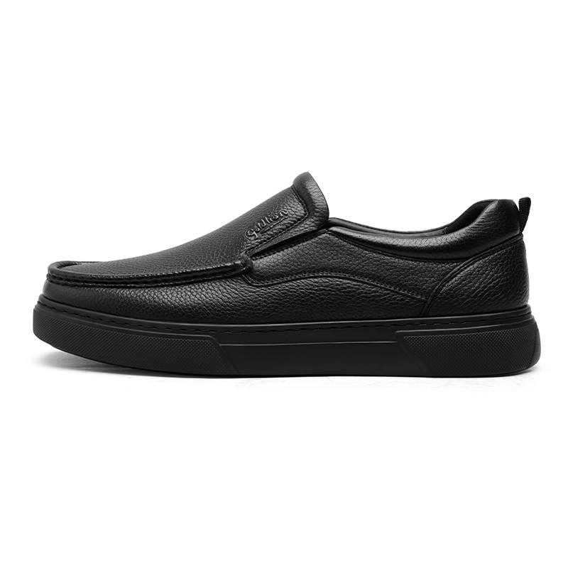 GOLDLION Sheepskin Casual Shoes Men's Black