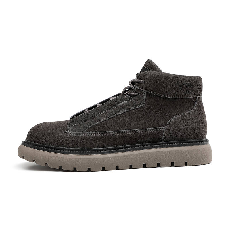 SEPTWOLVES Fleece Lined Trendy Mid top Casual Shoes Men's Khaki HD