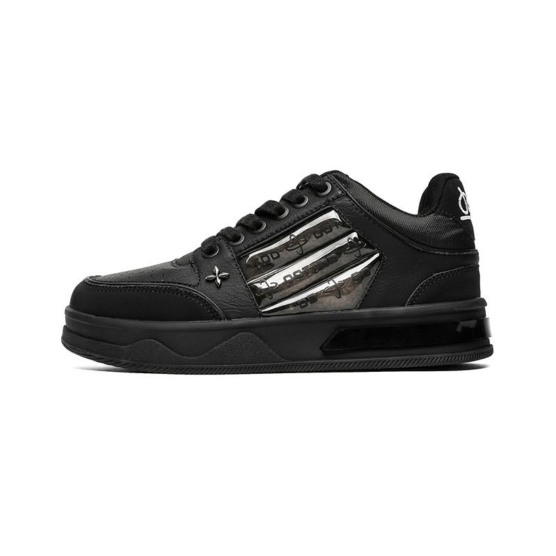 MPZY Abrasion Resistant Abrasion Resistant Low top Skateboard Shoes Unisex Black