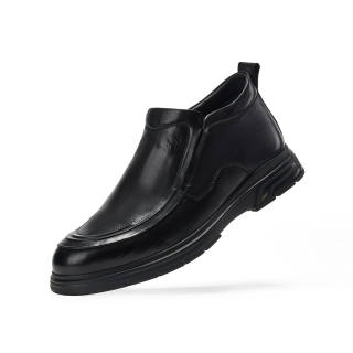 HALEBOSS Cow Leather Men's Casual Shoes Men's Black