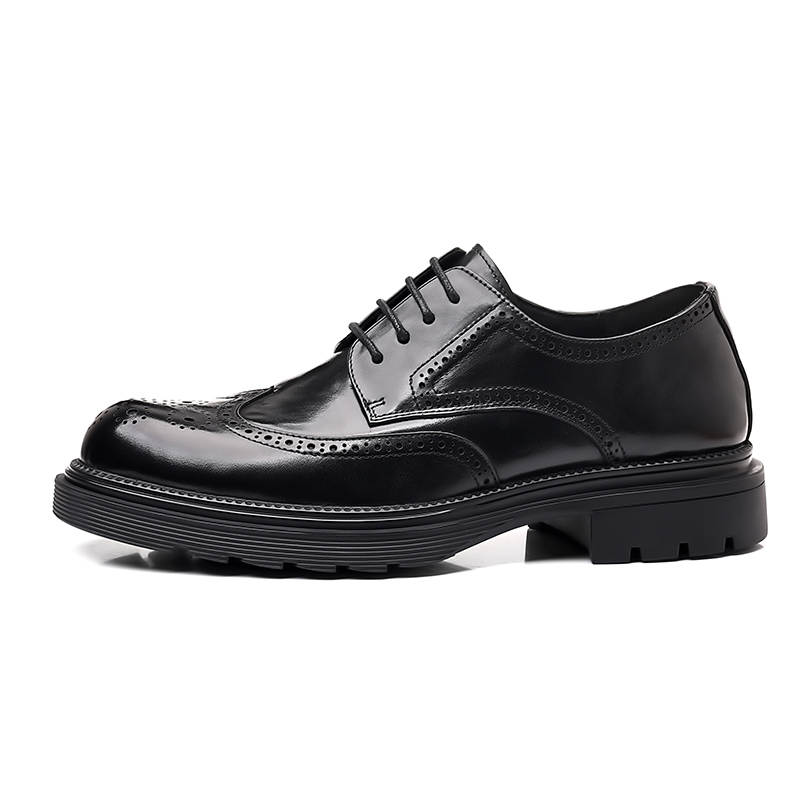 POPULAR ROUSE PR Top Grain Cow Leather Casual Shoes Men's Black