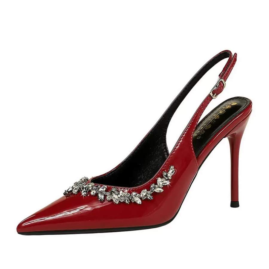 RoseDoris Patent Leather Slim Heel High Heels 8cm Women's