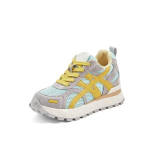 QING MISS Abrasion Resistant Lightweight Wear resistant And Lightweight Low top Casual Shoes Women's Gray Blue