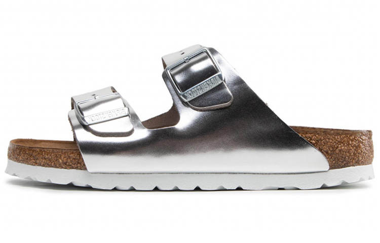 Birkenstock metallic buckled sliders Women's