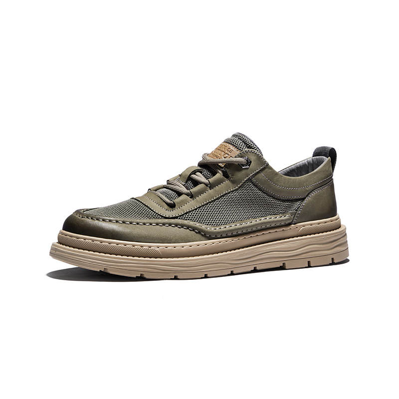 Hautton Jeans Men's Casual Shoes Men's Low Top Army Green/Khaki