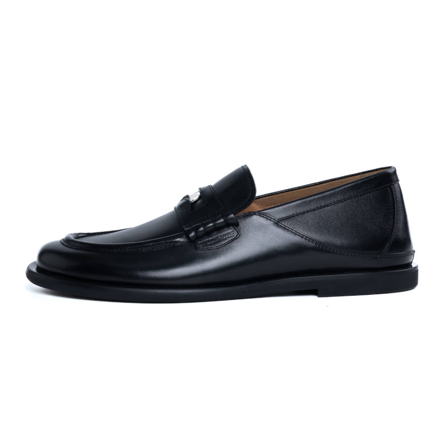 DYZZYMOTIF Miyazaki Group Wide Casual Cow Leather Loafers Men's Black