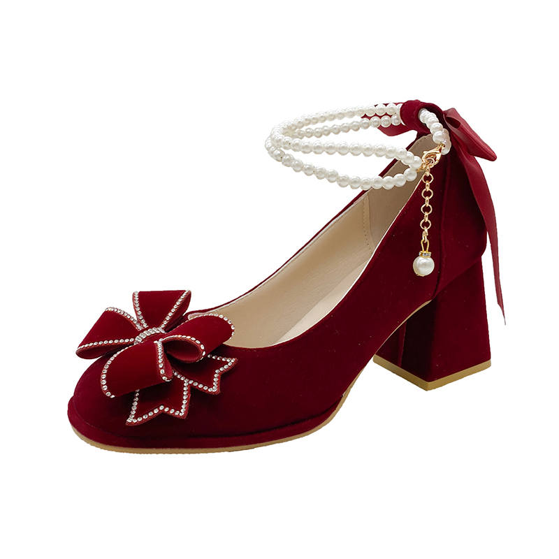 Crelinkxlat High Heels Women's Burgundy
