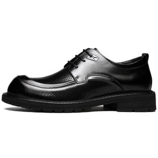 FAPAI Casual Leather Shoes Men's Low Top Black